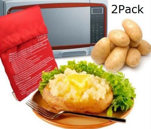 2pack Microwave Potato Cooker Bag Baked Potato in 4 minutes-Red