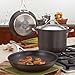 Anolon Nouvelle Copper Hard Anodized Nonstick Sauce Pan/Saucepan with Straining and Lid, 3.5 Quart, Gray