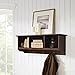 Crosley Furniture Brennan Entryway Storage Wall Shelf, with Coat Rack Hooks for Hanging, Vintage Mahogany