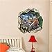 Zooarts Dinosaur Cracked Wall Removable Vinyl Mural Art Wall Sticker Decal