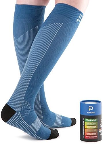 PeakForm Graduated Compression Socks, Large, 15-20 mmHg - Best Performance Stockings For Running, Recovery, Travel, Nurse - Men, Women