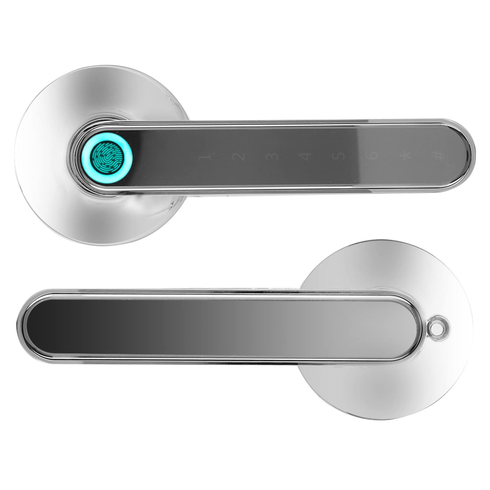 Leapiture Fingerprint Lock Door Handle Door Handle Fingerprint Keyless Entry Door Lock USB Charging Door Lock with Keypad for Home Hotel Office Apartment Bedroom