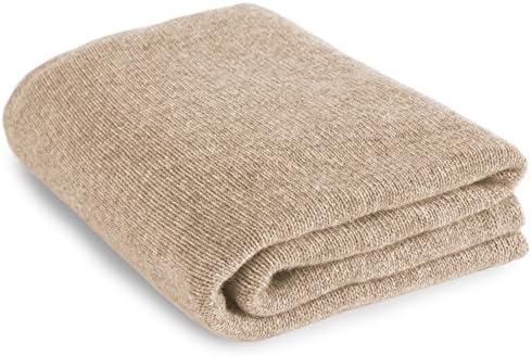 Extra Large 100% Cashmere Bed Blanket Throw - Light Natural - Made to Order - Made in Scotland