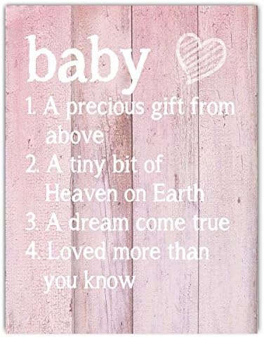 Baby Definition Quote, Baby Typography Nursery Art Print 8x10" (Pink)