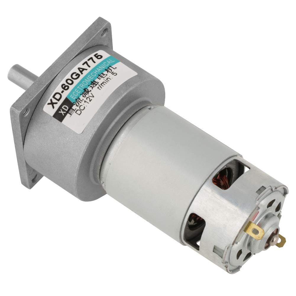 DC12V/24V 35W Mini DC Gear Motor Metal Speed Adjustable Large Motor CW/CCW XD-GA775(12v 5rpm)