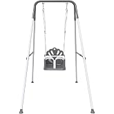 Foldable Toddler Swing Set for Indoor &amp; Outdoor | Baby Swing Set for Backyard, Safe and Durable Design, Grow with Your Child (Gray)