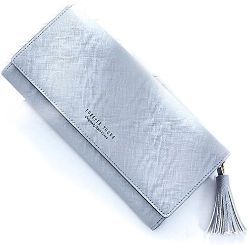 VLCQNHI Large Capacity Luxury Wax Genuine Leather Cluth Wallet Coin Purse Money Bag Colorsize Medium Grey