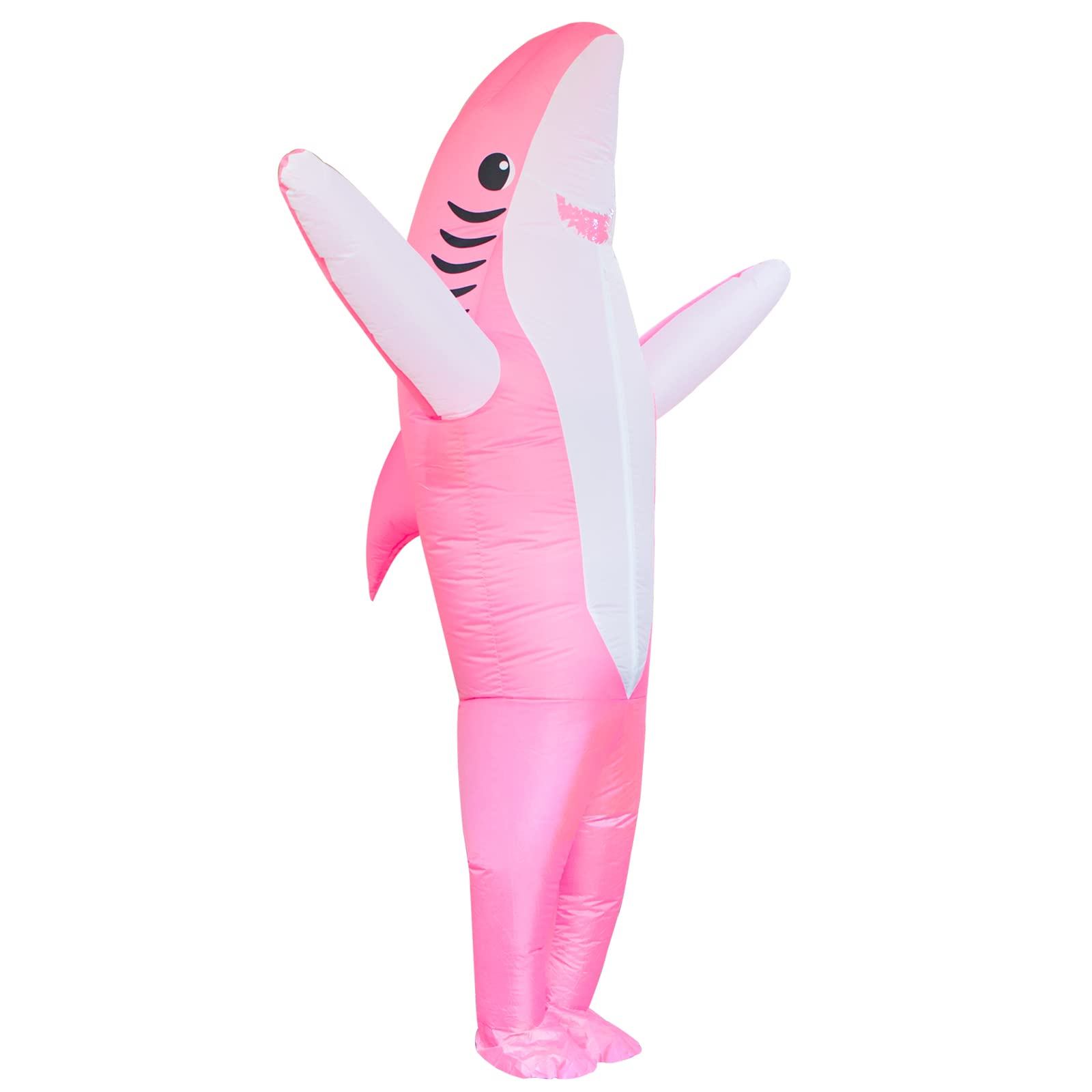 Stegosaurus Stegosaurus Inflatable Pink Shark Costume for Adult Funny Inflatable Halloween Costumes Cosplay Fantasy Costume (Pink)