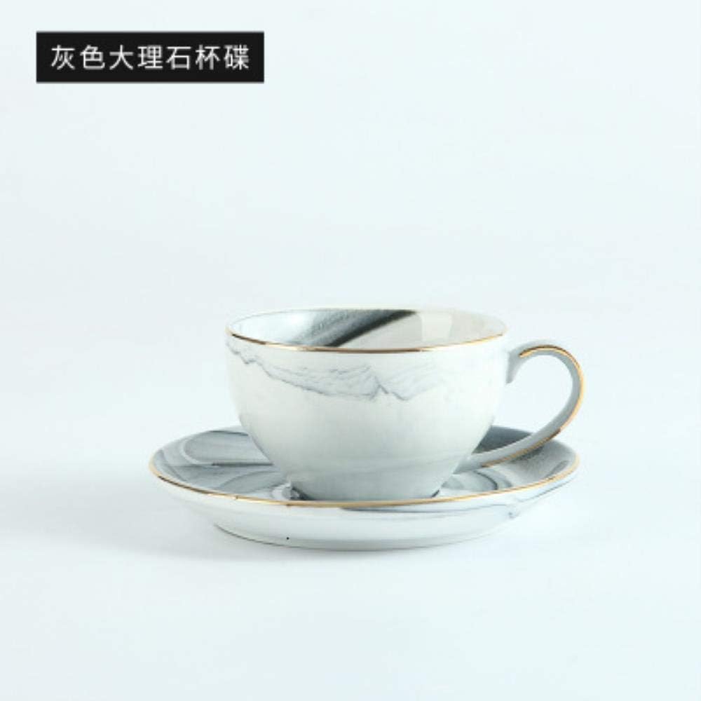 Mug Coffee Ceramic Marble Stripe Ceramics Coffee Cup Dish Suit Restaurant Cappuccino Coffee Milk Mug Latte Art Cup European Style Black Tea Tea Cup,Gray