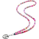 Sopopal Beaded Teacher Lanyard Boho Cute Rainbow Lanyard Neck Keychain Lanyards for Cruise Ship Cards Id Badges and Keys