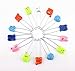 Coolrunner Assorted Color Plastic Head Baby Safety Pins Safety Locking Baby Cloth Diaper Nappy Pins 50 pcs (Animal Clip)
