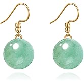 Vintage 925 Sterling Silver Jade Drop Earrings,Green Earring Women,Jade Jewelry for Women,Good Luck Handmade Earrings Gift for Birthday Anniversary