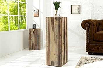 Dunord Design Saule Dekosaule Blumen Podest Catan 75cm Massiv Treibholz Vintage Beistelltisch