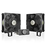 AC Infinity AXIAL S1238D, Dual 120mm Muffin Fan with Speed Controller, for Doorway, Room to Room, Wood Stove, Fireplace, Circulation Projects
