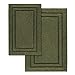 Superior Non-Slip 2 Piece Bath Rug Set, Ultra Plush, Soft, and Absorbent 100% Combed Cotton Pile - Traditional Oval Bath Mat Set, Forest Green