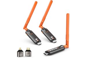 Gechtech Wireless HDMI Transmitter and 2 Receivers, 4K Decode 1080P HD Output, 350FT/100M Long Range, 5.8G HDMI Extender for 