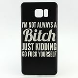 Galaxy Note 5 Case,Walle Shop® Ultra Slim Fit Lightweight Flexible Scratches Resistant Fingerprint Protection Case Cover Cute Design For Samsung Galaxy Note 5(N9200) 2015 Release 5.7 inch (bitch)