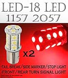2 pcs AMBER RED 18 Led Bulbs For Turn Signal Light 1157 2057 Fast Shipping