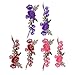 TUANTUAN 6 Pcs Embroidered Rose Flower Applique Floral Sew on Iron on Patches for Clothing DIY Motif Applique,Purple & Red & Pink