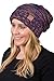 Funky Junque Oversized Slouchy Knit Beanie for Women, Warm Cable Hat, Jet Black Kaleidoscope Tricolor Mix - 2 Confetti Oatmeal