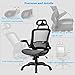 Ergonomic Office Chair Desk Chair Mesh Computer Chair with Lumbar Support Headrest Flip up Arms Executive Task Chair for Adults Women,Black