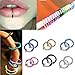 Elegant4beauty 4 PAIR Fake Stud Earrings Punk Clip On Piercing Body Nose Lip Rings