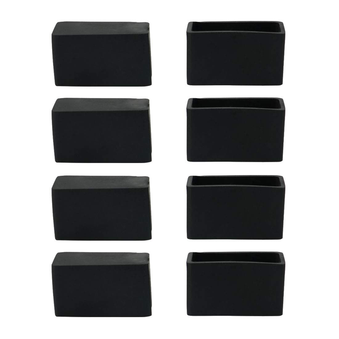 sourcing map Rubber Chair Leg Caps End Pad Feet Cover Furniture Slider Floor Protector 8pcs 20x40mm(0.79" x 1.57") Inner Size, Reduce Noise Prevent Scratch