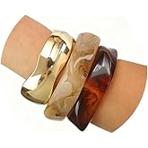 GAOKOXI Chunky Acrylic Bangle bracelets Set for Women Colorful Statement Resin Bangles Bracelets Trendy Jewelry