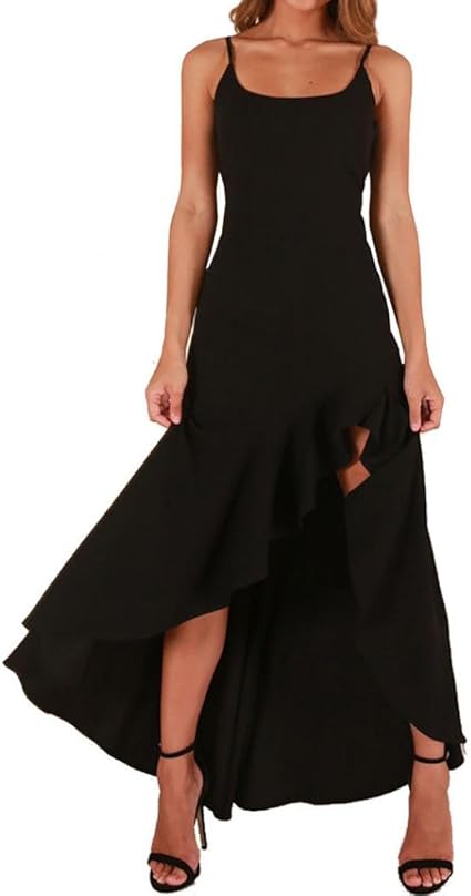 Damen Sommerkleid Gestreift Lang Mit Schlitz - Elegantes Hemdblusenkleid Mit Taschen