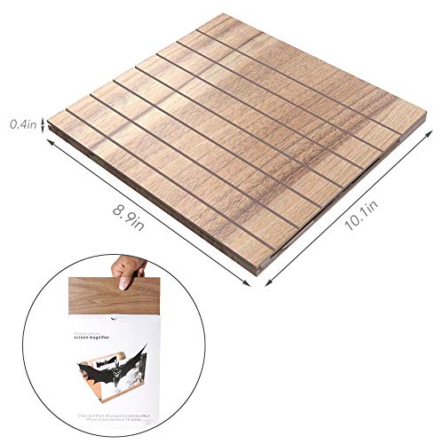 12''HD Foldable Screen Magnifier, VXSCAN Crude Wood Grain 3D Mobile Phone Screen Enlarger, Suitable for All Smartphones Watching Movie Videos