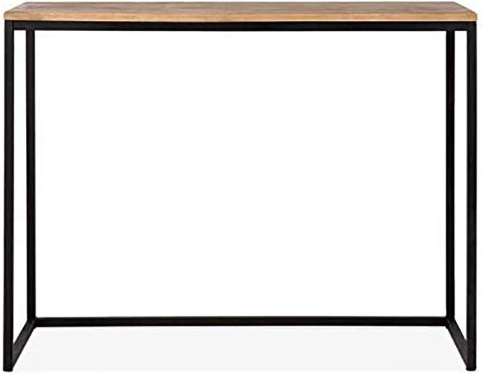 Homey Essense Metal & Wooden Console Table for Home (Brown & Black)