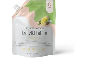 The Tahini Goddess Tahini | Kosher Pure Mill Stone Raw Sesame Seeds Paste | Hummus, Salad Dressings, Dips and Sauce | Gluten Free | Vegan | Non GMO (Tzatziki, 8.8 Ounce)