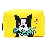 MARC TETRO CITY DOGS COSMETIC BAGS (BOSTON TERRIER (YELLOW))