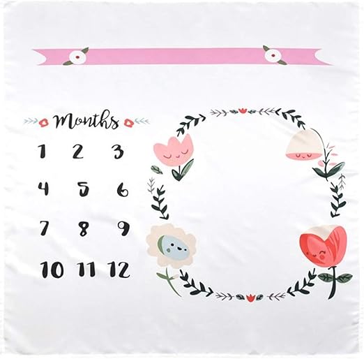 Amazon Co Jp 赤ちゃん赤ちゃんマイルストーン毛布diy写真写真の小道具新生児花手紙印刷月間成長毛布背景布 C ホビー