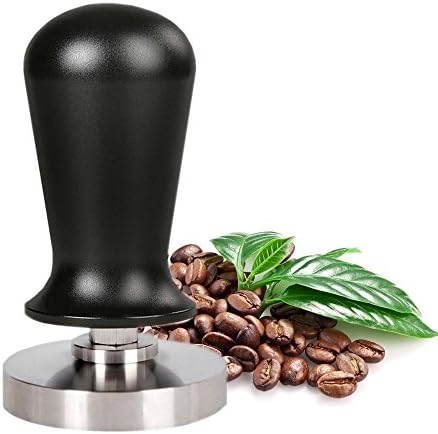 58mm Barista Coffee Espresso Tamper - Spring Loaded Calibrated Professional Espresso Tamp Tool with Stainless Steel Base (Black)