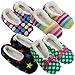 4pk Women's Warm & Cozy Feet Fuzzy Slippers Non-Slip Lined Socks Booties Indoor, M/L (7-9), Multicolor