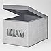 InterDesign Aldo Fabric Closet Storage Organizer Box for Clothing, Shoes, Handbags, Jeans - Large, Gray