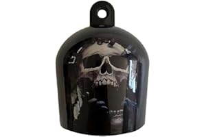 JUNERAIN Cowbell Horn Cover,Harley Custom Skull Cowbell Horn Cover,Terrible Motorcycle Cowbell Horn Cover Decoration,Motorcycle Accessories,Harley Custom Made Biker Gifts. (Color : Skull grim Reaper)