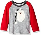 Mud Pie Baby Toddler Boys' Christmas Long Sleeve Raglan T-Shirt, Santa, LG/ 4T-5T