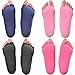 Beurlike Womens Toeless Yoga Socks Grips No Slip Skid Barre Pilates Socks Unisex (Black+Darkblue+Pink+Rose, 4PCS)