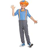 Blippi Costume for Kids, Official Blippi Jumpsuit Outfit with Hat and Bowtie, Classic Toddler Size