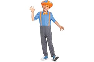 DISGUISE Blippi Costume for Kids, Official Blippi Jumpsuit Outfit with Hat and Bowtie, Classic Toddler Size