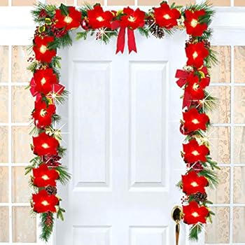 Amazon.com: Garland with Lights Christmas Lights Battery Operated, 7FT