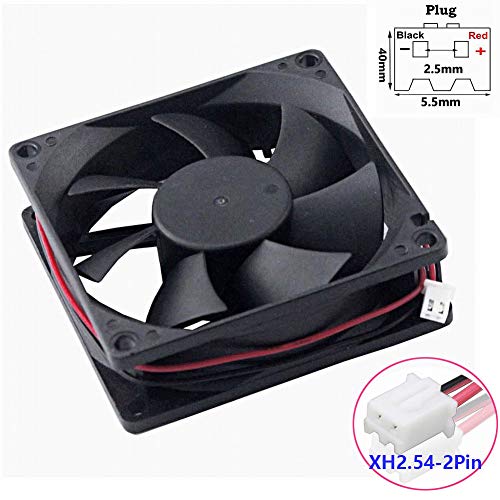 Wathai 80x80x25mm 80mm Dual Ball Bearing DC Cooling Fan 12V 2Pin