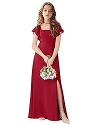 TAISHAN Junior Bridesmaid Dress for Wedding Ruffle