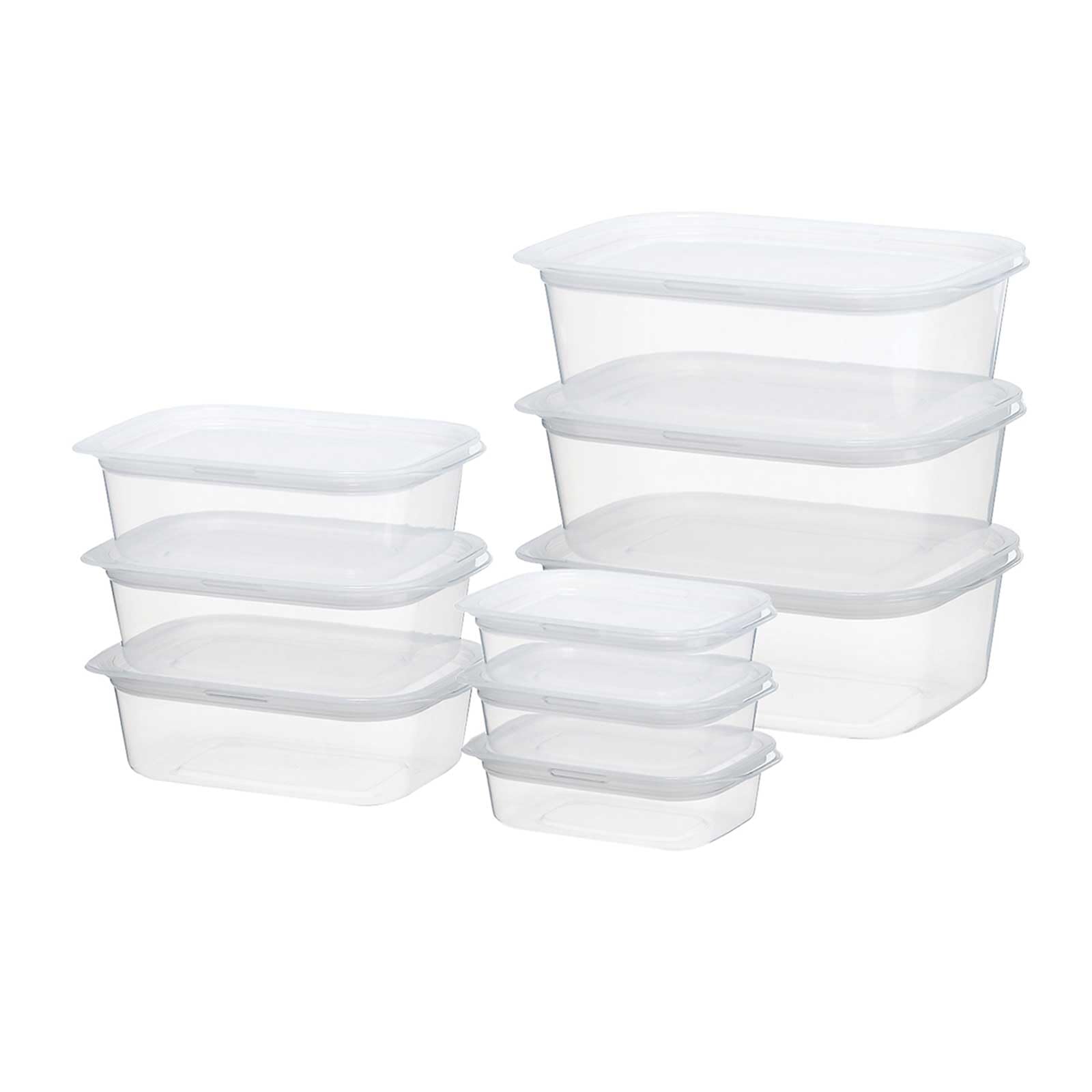 イノマタ化学(Inomata-k) 保存容器 楽ちんパック 角型 9個セット クリアーホワイト 日本製 電子レンジ対応 フタ付き 冷凍 冷蔵 解凍 フードコンテナ 収納 無地 シンプル おしゃれ 食品 パック 小分け 1830商品画像