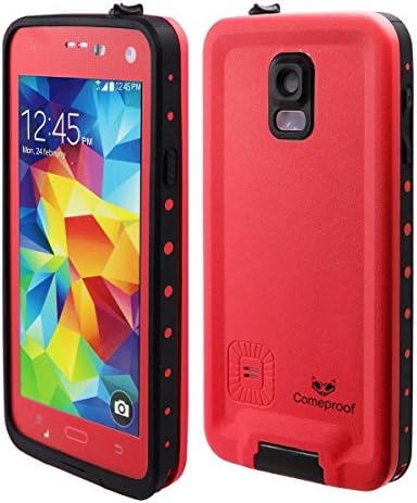 Waterproof Samsung Galaxy S5 Case, Comeproof IP68 Fully Sealed Snowproof and Dustproof, Rugged Shockproof Protective Phone Case Cover for Galaxy S5 Red