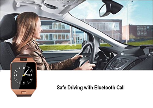 Aipker Smart Watches with SIM Card Slot Bluetooth Notification (DZ09 Gold)