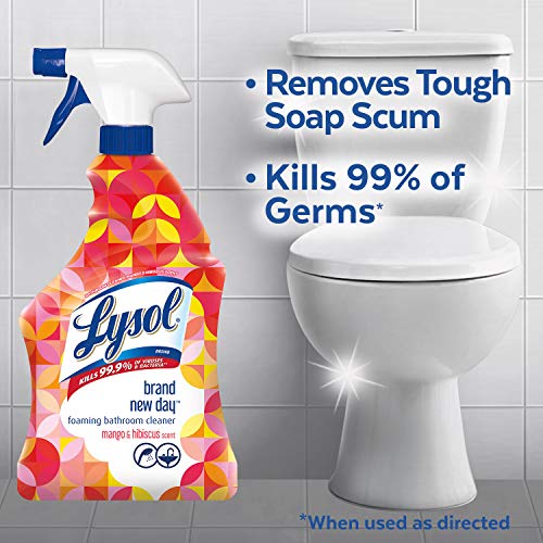 Lysol Bathroom Cleaner Spray, Mango & Hibiscus, 28 oz (Pack of 2