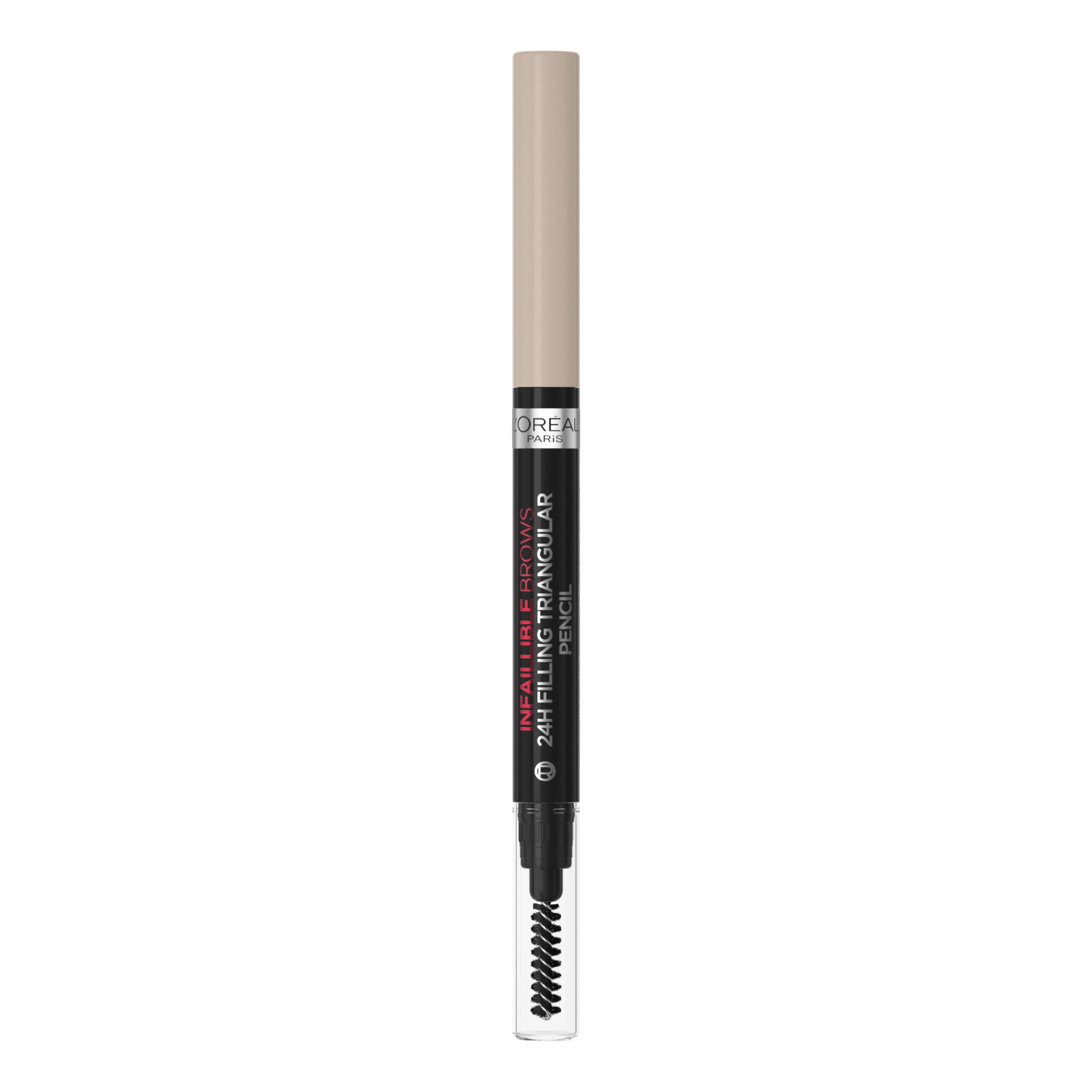 L'Oreal Paris Eyebrow Liner, Brow Filling Triangular Pencil, Natural Matte Finish, With Spoolie Brush, Up to 24H Wear, Infallible 24H, 8.0 Light Cool Blonde